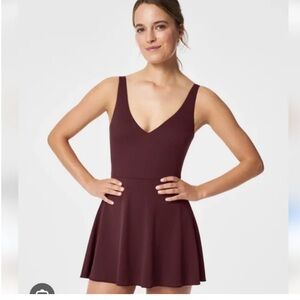 SPANX Burgundy Piqué Swim dress